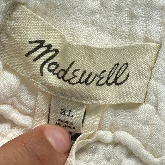 Madewell easy pull on short lightspun in cream beige XL - Picture 4 of 5